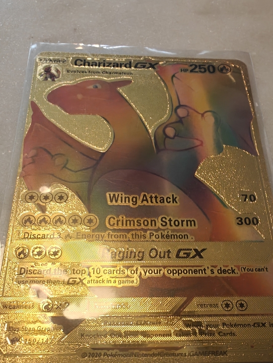 gold plated pokemon cards burger king value Pokemon charizard gold card from burger King. The